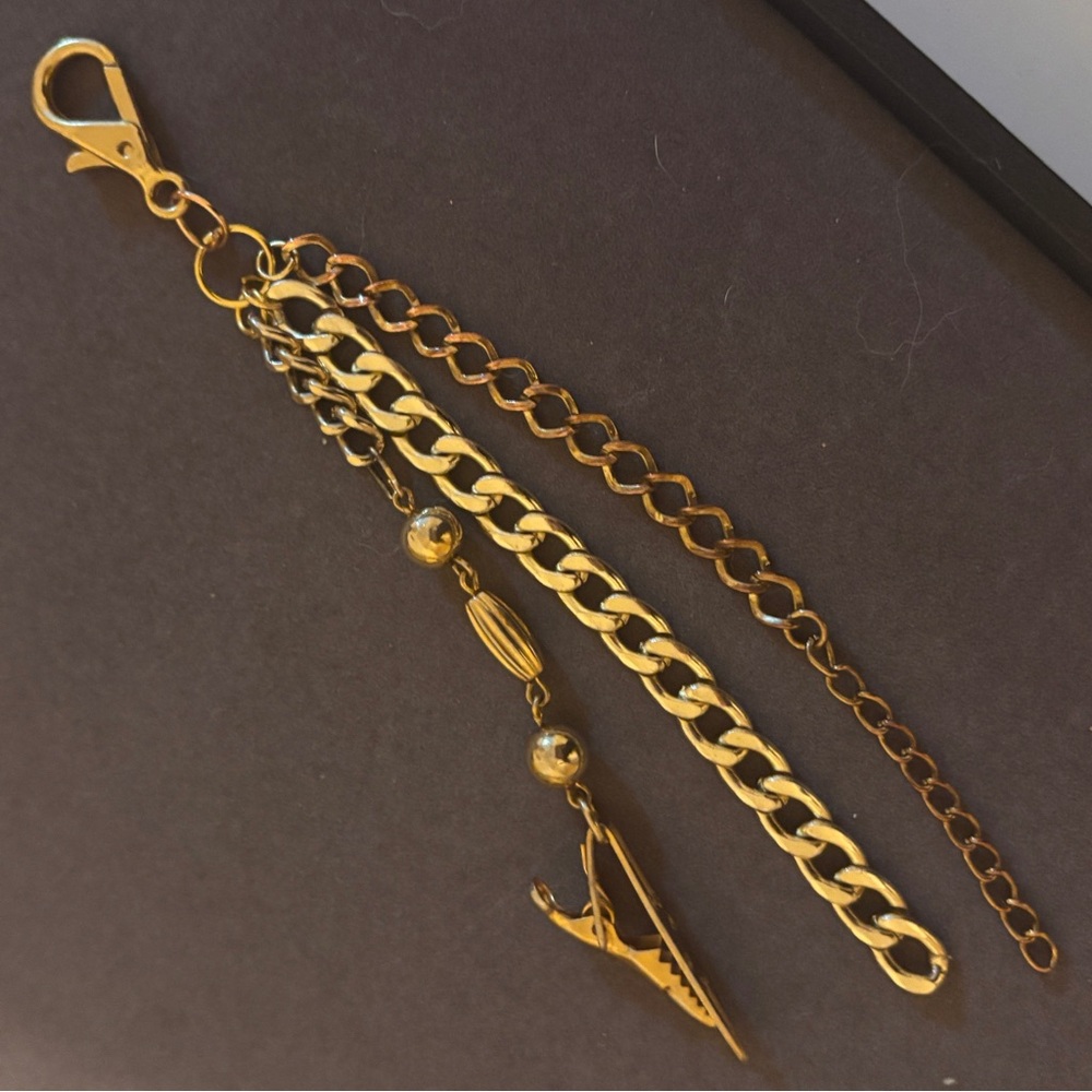 Roach Clip Bag Charm - Gold / Brass Chains - Incognito Roach Clip - 6 Inches